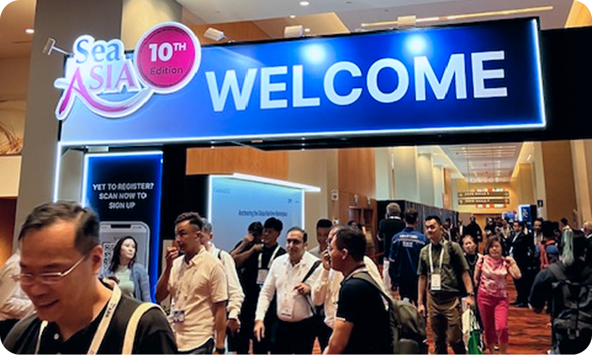 世界各国からの来場者でにぎわうSea Asia 2025の様子（シンガポール：2025年3月）