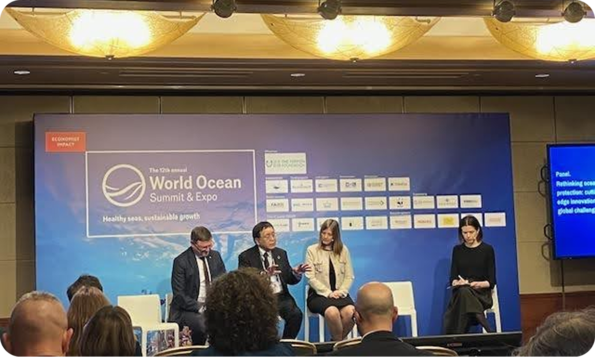 World Ocean Summit & Expoのパネルディスカッションに参加する五條堀研究所長（東京：2025年3月）